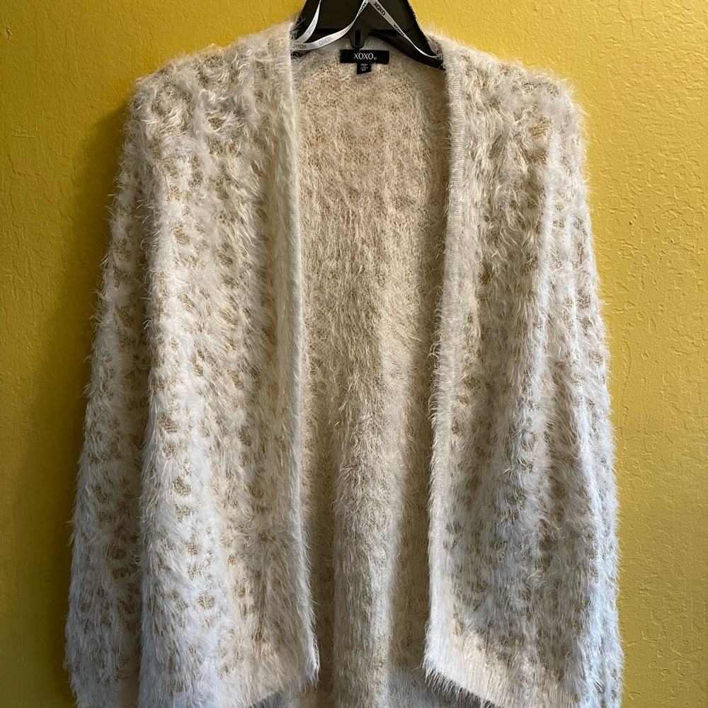 XOXO Fuzzy Cream Women's Cardigan